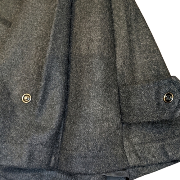 New Jockey Charcoal Wool Blend Double Breasted Light Winter Cape Coat Size S/M/L - Picture 5 of 12